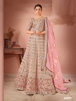 Dusty Peach Georgette Sequins-Work Party-Wear Stylish Lehenga Choli